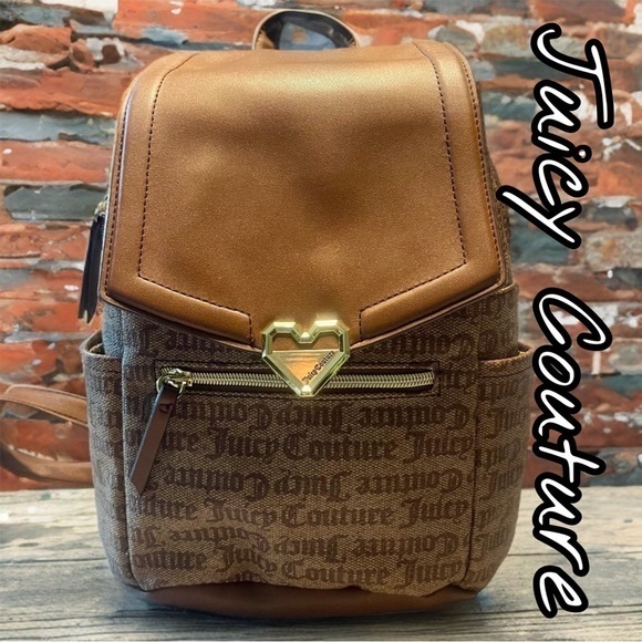 Juicy Couture Handbags - Juicy Couture Modern Chic Medium Macroon Dot Backpack- Brown 🔥EUC🔥